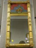 Federal Giltwood Mirror with Reverse Painted Basket of Fruit Panel