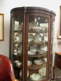 Oak Demilune Mirrored China Cabinet