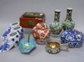 Eleven Asian and Victorian Porcelain Enamel and Miscellaneous Decorative Items
