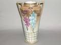Nippon Gilt Handpainted Wisteria Decorated Porcelain TwoHandled Vase