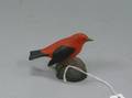 Jess Blackstone Carved and Painted Wood Scarlet Tanager Bird Figure