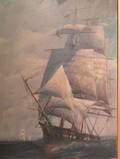 Framed Oil of a Clipper Ship