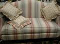 Queen Anne Style Upholstered Camelback Mahogany Settee