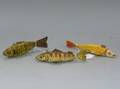Three Carved and Painted Wooden Ice Fishing Lures