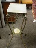 Late Victorian Cast Brass and Alabaster Plant Stand