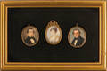 Three framed watercolor on ivory miniature portraits