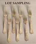 Tiffany  Co sterling silver flatware service in the Wave Edge pattern to include fiftythree forks