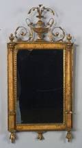 Gilded Wood and Marble Veneer Bilboa Mirror