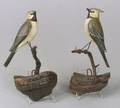 Pair of Carved and Painted Birds
