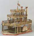 Painted Tin and Wirework Riverboat Birdcage