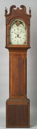 Federal Cherry Inlaid Tall Case Clock