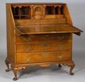 Queen Anne Tiger Maple and Maple Slantlid Desk