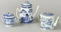 Two Canton Porcelain Teapots and a Covered Posset Pot