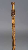 Carved Ash Folk Art Walking Stick