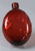 Ruby Blown Swirl Glass Flask