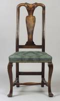 Painted Queen Anne Carved Maple Side Chair