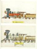 American School 19th Century Portrait of Two Rutland Railroad Steam Locomotives