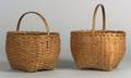 Two Round Shaker Woven Splint Baskets