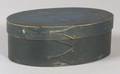 Shaker Blue Painted Oval Covered Box