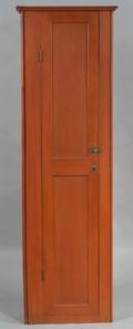 Shaker Red Washed Paneled Builtin Cupboard
