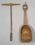 Shaker Carved Maple Grain Shovel and Awl