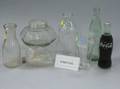 Group of CocaCola Bottles and Glasses Canning Jars Milk Bottles a Promotional Mug and Jars