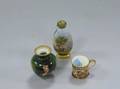 Three Small Austrian German and English Handpainted Porcelain Table Items