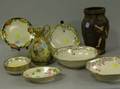 Japanese Pottery Vase and Ten Decorated Nippon Porcelain Plates and a Vase