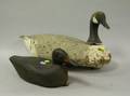 Two Carved and Painted Wood and Cork Duck Decoys