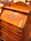 Late Victorian Ash Dropfront Writing Desk
