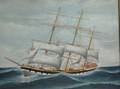 Framed Oil of a Clipper Ship