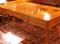 Custom Asianstyle Inlaid Teakwood ThreeDrawer Flattop Desk