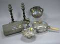 Eight Arts  Crafts Pewter Table Items
