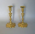 Pair of Queen Anne brass candlesticks