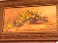 Framed Oil Still Life with Pansies