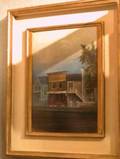 Framed Oil View of Storefronts
