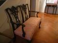 Chippendalestyle Carved Mahogany Double Chairback Settee