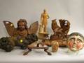 Eight European Carved Wood Decorations and Fragments