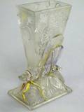Molded Grasshopper Glass Vase