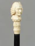 Figural Carved Ivory Handled Walking Stick