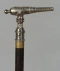 American Nickel Plated Cannonform Handled Cane