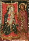 Italian School 15th Century Style The Virgin and Child Enthroned Before St John the Baptist