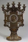 Pair of Bronze Renaissance Revival Five Light Candelabra