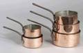 Set of Five French Graduated Copper Pots