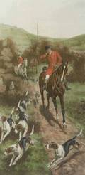 After Fores publishers British 19th20th Century Pair of Hunting Prints Gone Away
