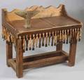 French Provincial Pine and Hardwood Cobblers Bench and Stool