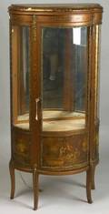 Louis XV Style Gilt Metal Mounted Mahogany and Vernis Martin Vitrine