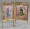 French Enamel TwoPart Miniature Table Screen