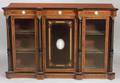 Napoleon III Fruitwood Inlaid Burl Walnut and Partebonized Library Cabinet