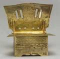 Russian Silver Gilt Throneshaped Salt Cellar
